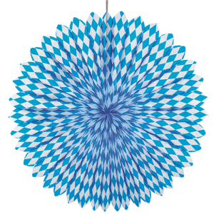Decoratiewaaier blauw brandvertragend 75cm