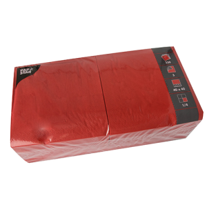 Servetten papier rood 40x40cm 3-laags set van 250